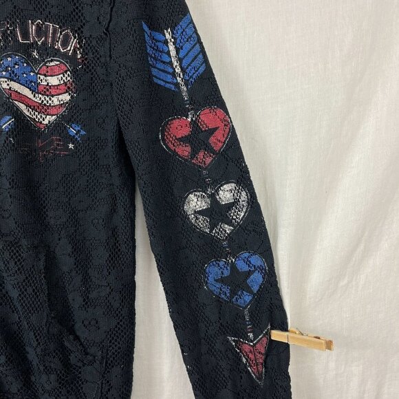 Affliction Reversible Lace Hoodie Full Zip Women S Metal Y2K Lost Souls American - Picture 6 of 16